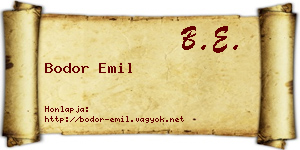 Bodor Emil névjegykártya