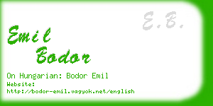 emil bodor business card